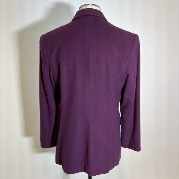 Vintage 90s Norm Thompson Wool Cashmere Blend Blazer Jacket Womens Size 6 Purple - Picture 6 of 11